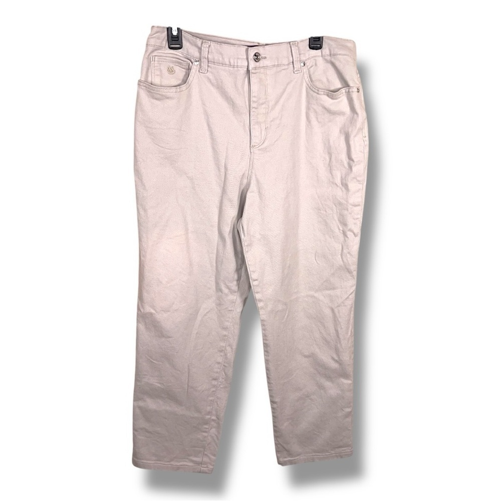 Size 14 Short Gloria Vanderbilt Light Beige Amanda Pants Casual Stretch